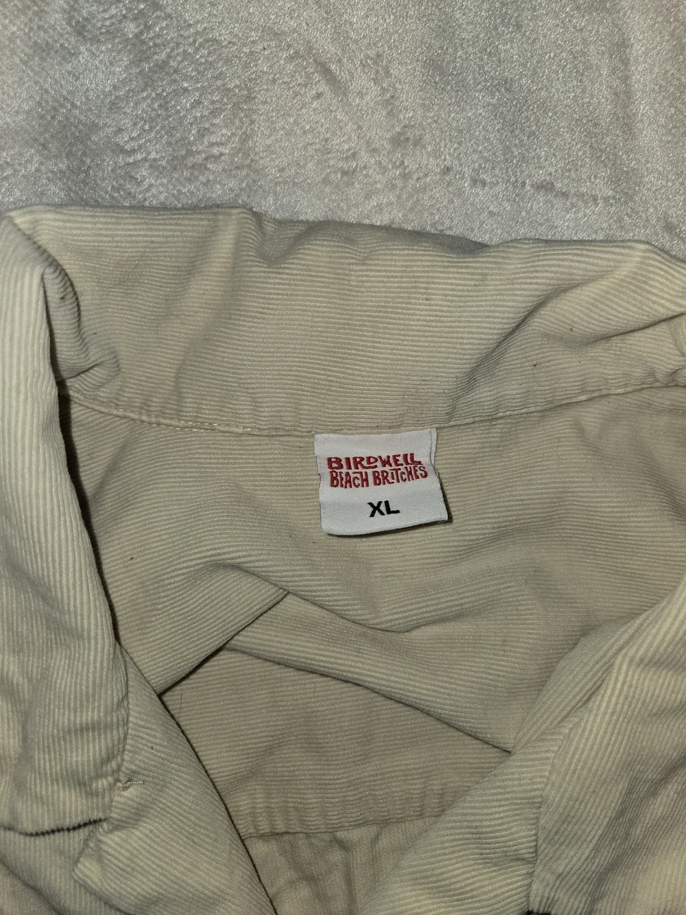 Birdwell Beach Britches Cali Light Beige Button-Front Shirt Jacket 100% Cotton